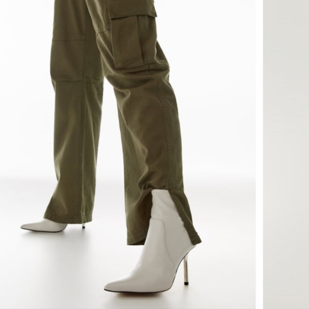 ZARA Cream/ivory Gold Stiletto Heeled Zip Booties. 3.75". Size US 6.5 - Picture 2 of 15